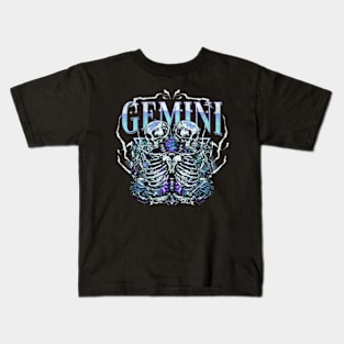 Gemini Bootleg Retro Hiphop Zodiac Sign Astrology Birthday Kids T-Shirt